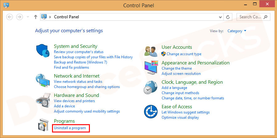How to Fix MSVCP140.dll Missing Error ? Under Programs, you can see uninstall a program option. Just click on it.
